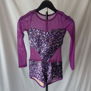 Girls' Purple Sequin Dance Leotard - Unbranded